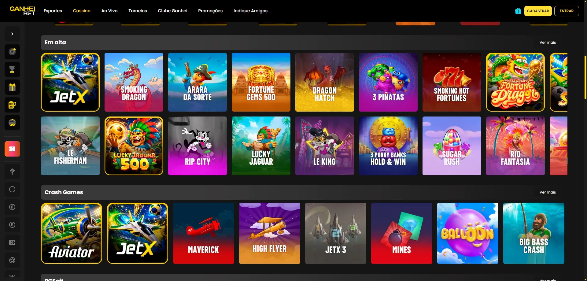 Slots e jogos de casino online na Ganhei Bet &mdash; Pragmatic Play e Evolution Gaming